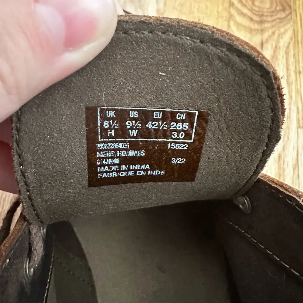 Clarks Bushacre 2 Chukka Leather Boots Men’s Size 9.5